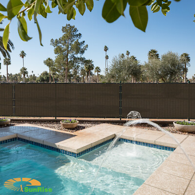 6ft Custom Windscreen Privacy Fence Screen Heavy Duty Mesh Shade Cover Brown