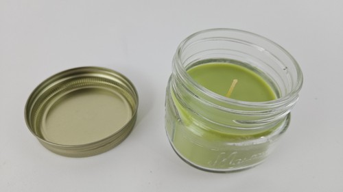 Coconut Lime Scented Candle In Mason Jar 3 oz Perfect for travel or small spaces - Picture 5 of 6