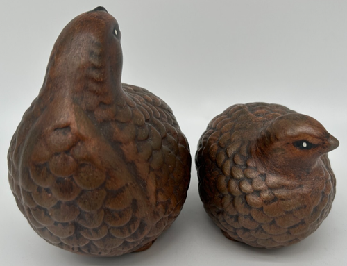 Handpainted Ceramic Quail Figurine Pair~USED~Vintage Bird Partridge Ceramic Mold - Picture 4 of 5