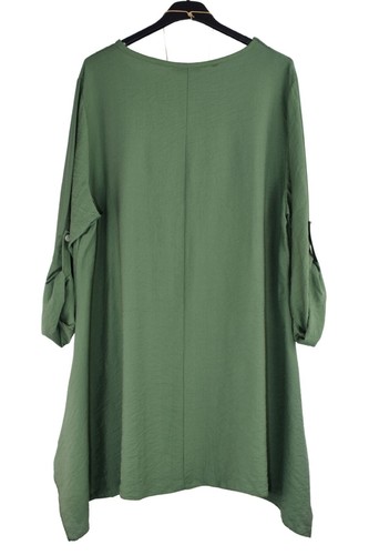 Asymmetric Tunic Top with Necklace And Hi-Lo Squared Hemline and Pockets Women's - Picture 14 of 16