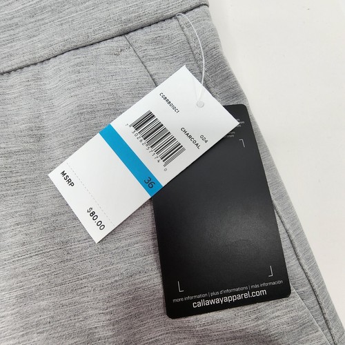 Callaway Opti-Dri Stretch Charcol Golf Shorts - Men’s Size 36 - NWT $80 - Picture 2 of 12