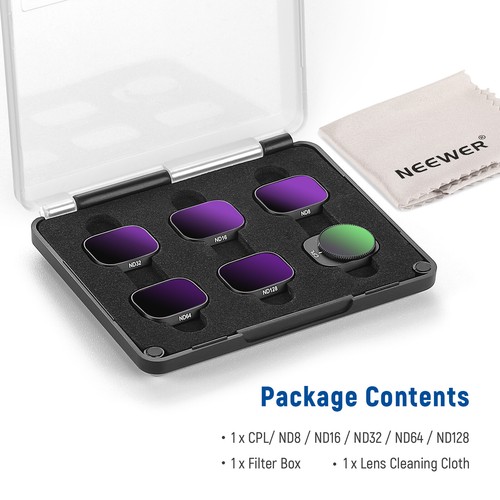 NEEWER ND Filter Set for DJI Mini 3 Pro CPL, ND8, ND16, ND32, ND64, ND128 - Picture 8 of 8