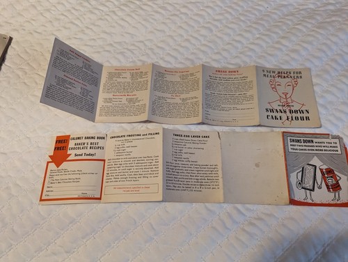 1930's SWANS DOWN CAKE FLOUR Vtg*PRINT AD* Recipes Good Condition. - Picture 3 of 6