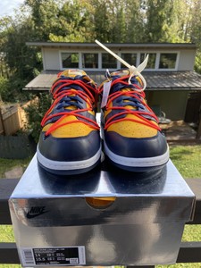 nike dunk low off-white university gold midnight navy ebay