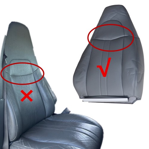 For 03-14 Chevy Express Driver & Passenger Replacement Leather Seat Cover Gray - Picture 2 of 18