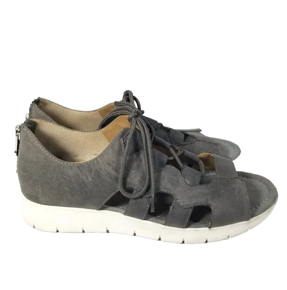 Sandalias con cordones Adrienne Vittadini gris peggie zapatos para mujer talla 8 Foto 2 de 4