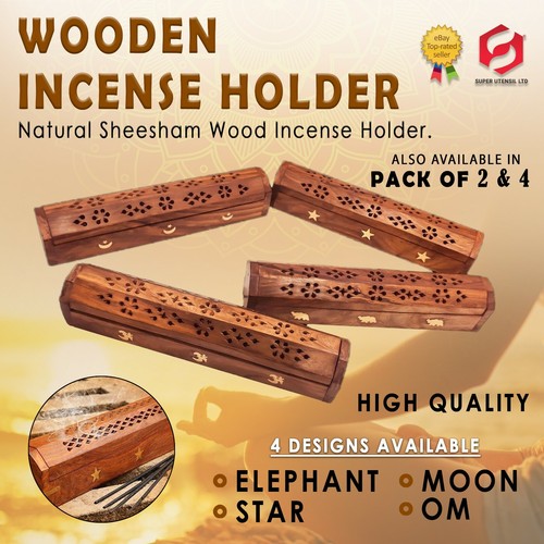 Sheesham Holz Räucherstäbchen Halter Burner Aschefänger Ablage Turm Box Geschenk - 第 1/12 張圖片