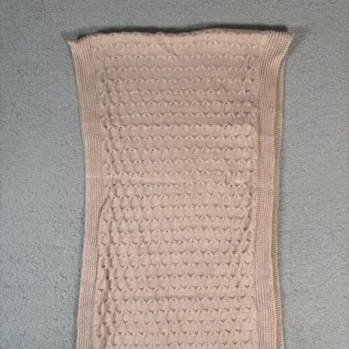 Magaschoni Home Women’s Knit Scarf Pink And White Rabbits Cozy 100% Cotton Warm - Picture 3 of 9
