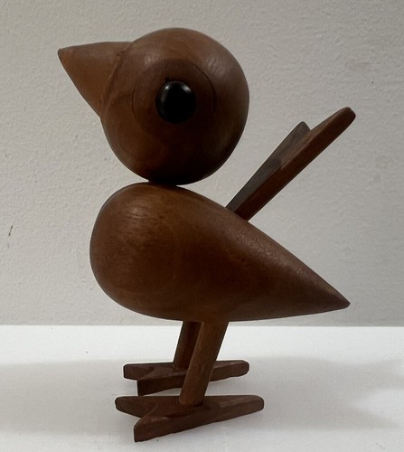 Vintage Gunnar Florning Teak Bird Sparrow Denmark Mid Century Modern Danish - Picture 3 of 10