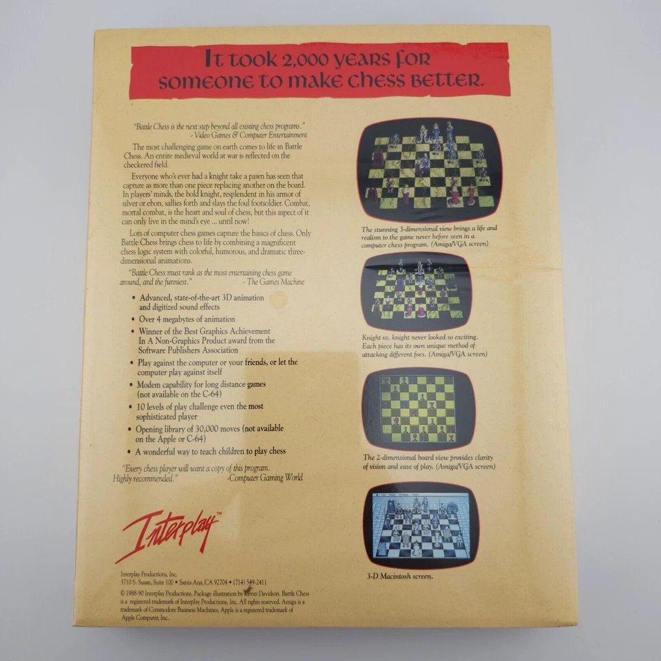 Battle Chess, 1990, Big Box, New & Sealed - Image 3 of 4