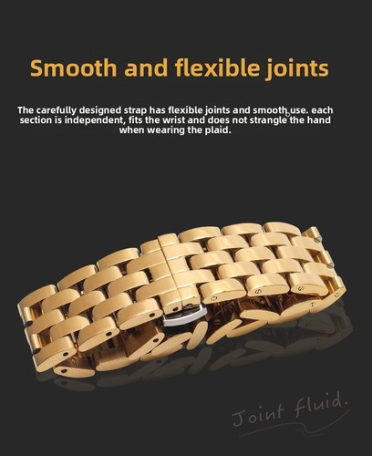 Solid Stainless Steel Watch Strap Butterfly Double Push Button Bracelet 12-24mm - Picture 9 of 16