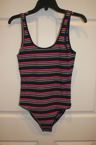 American Apparel Women's Varsity Blue 90s Stripe Tank Bodysuit Size: Large - Picture 2 of 3