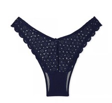 NWT Victoria's Secret Dream Angels Eyelet Brazilian Panty Sz M - Navy Blue