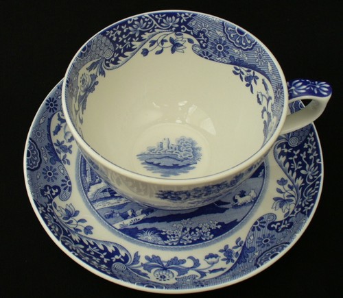 New~SPODE~Blue&White~ITALIAN~Fine Porcelain~20oz~JUMBO~Cup and Saucer~EC - Picture 10 of 11