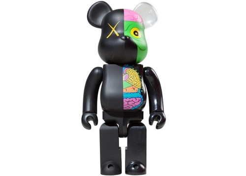 KAWS x Bearbrick Black Dissected 400% Companion Vinyl Figure Limited Ed 2010 - Picture 1 of 2