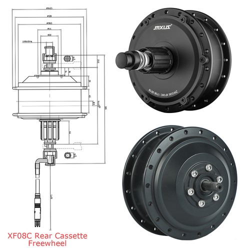 E-Bike Umbausatz Rear Front Drive Engine Kit 36V48V 1000W 500W 250W XF07 XF08 - Bild 12 von 32
