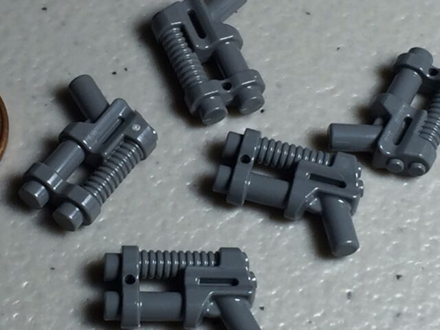 Lego Minifigure Weapon Gun Two Barrel Pistol - Dark Bluish Gray - 9486 NEW