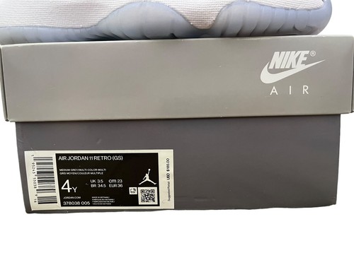 NEW W BOX Authentic Nike Air Jordan 11 Retro GS "Cool Grey" Youth 378038-005 4Y - Picture 5 of 16