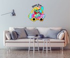 Rainbow Car Kids Summer Vinyl sticker Nursery Bedroom Wall Decal C28