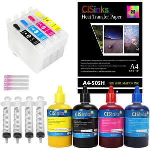 Empty-Cartridge-Sublimation-KIT-Epson-Workforce-WF-7720-7210-7710-with-Paper