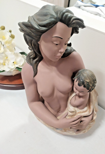 Galos Donna Con Bambino Porcellane Decorative Statuine Dipinto a Mano 45x30cm - Imagen 5 de 11