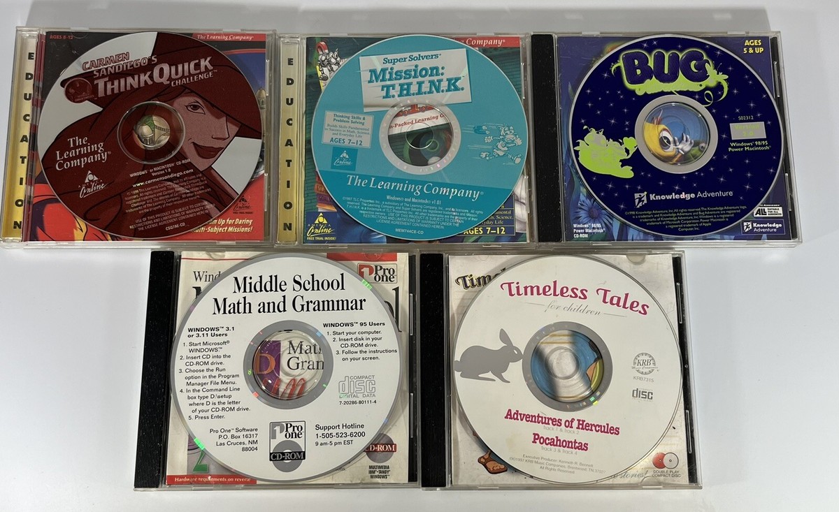 Educational Computer Games CD-Rom and CD Learning School The