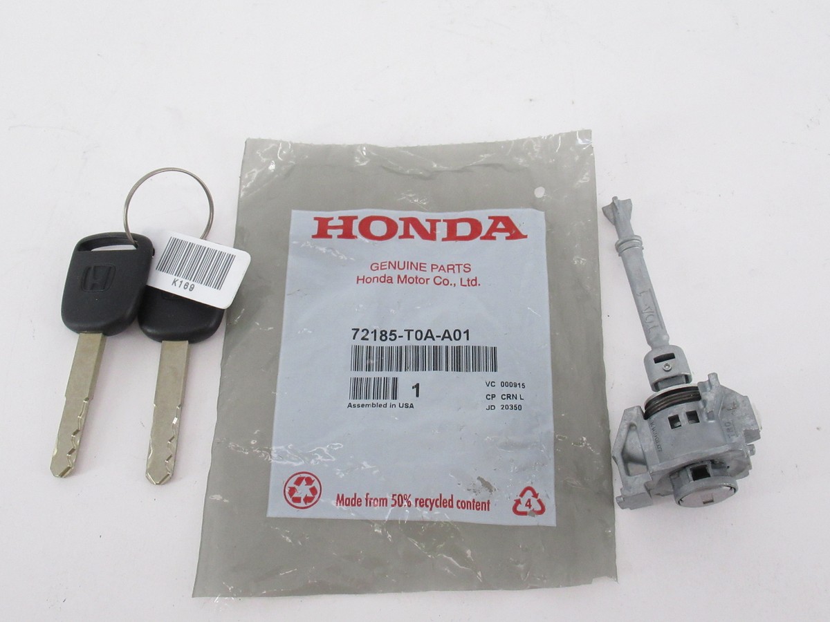Genuine OEM Honda 72185-T0A-A01 Driver Door Lock Cylinder