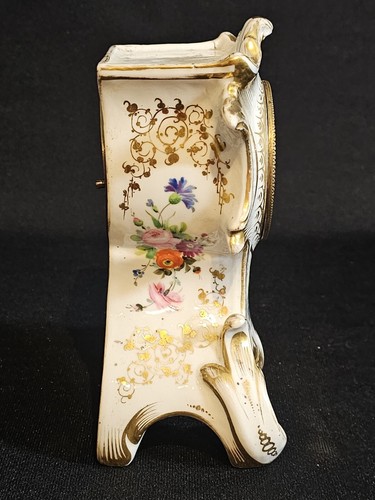 A French Hand Painted Porcelain Mantle Clock, Jacob Petit, Late 19thC, - Picture 6 of 20