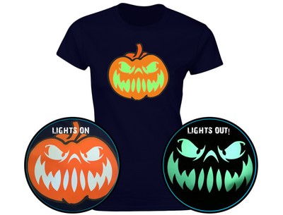 Burlón Jack Brillan En La Oscuridad De Calabaza Para Mujer Camiseta Swagwear «Hands off my Pumpkins» brilla en la