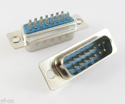 1pc 2 Rows DB15 D-Sub 15pin Male Solder Serial Port Connector for PC Use
