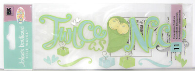 RARE Jolee's Boutique Stickers TWICE AS NICE Twins Baby Peas In Pod