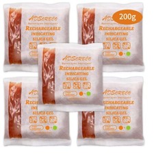[200g 5p]Adsorbco Rechargeable Desiccant Packs, Indicating Silica Gel Packets