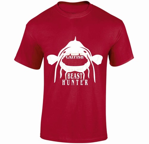 CATFISH BEAST HUNTER TSHIRT white carp bass fishing angling tackle Small - XXL - Picture 4 of 12