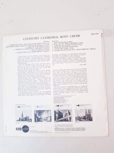 ECS 774 Coventry Cathedral Boys Choir Decca Eclipse EX/EX - Picture 2 of 12