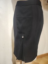 Antonio Berardi Black Wool Pencil Skirt Back Zip Detail Size IT 42 US 6