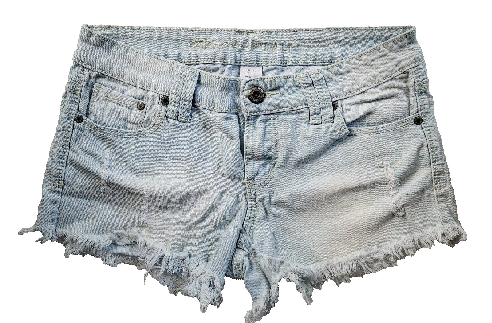 Shorts de mistura de Algodão Blue Asphalt para mulheres