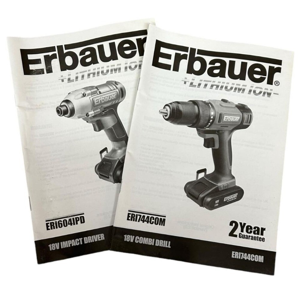 Erbauer ERI744COM ERI604IPD Cordless Set w Case