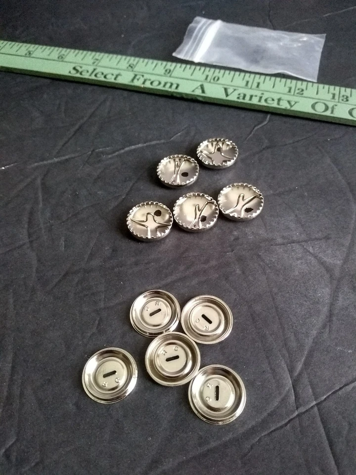 5 Custom Round Metal Button to Cover Clasp 1 Set 2 Pcs 7/8" Diameter Multi Uses - Image 2 of 4