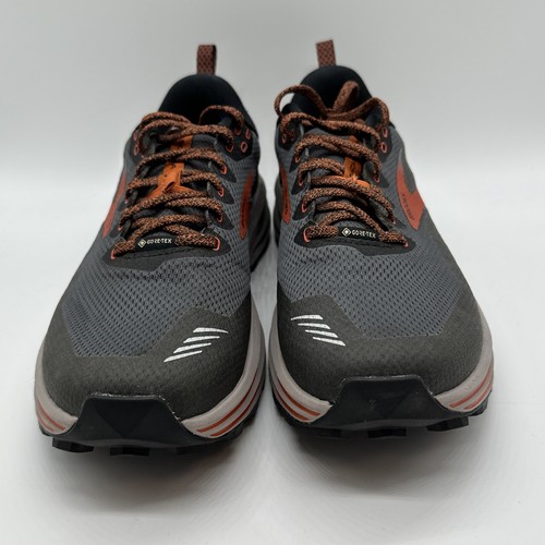 Brooks Cascadia 16 GTX Mens Size 11D Gray Orange Athletic Running Shoes Sneaker - Picture 3 of 9