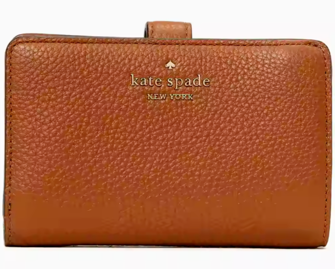 Kate Spade Leila MD Compact Bifold Wallet Brown Leather