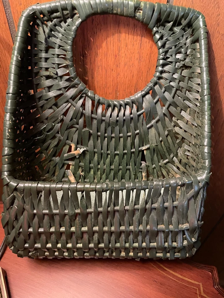 CESTA DE FLORES VINTAGE DE PAREDE DE VIME PENDURADA Verde Vintage DECORAÇÃO - Imagem 3 de 4