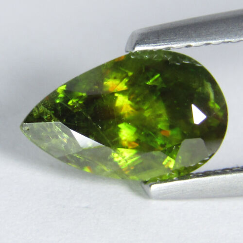 1.84Cts Natural Sparkling High Fire Pear Shape Sphene Titanite Loose Gemstone - Picture 3 of 3