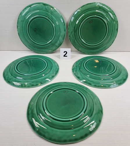 11 Mount Clemens Petal Green Luncheon Plates Set Vintage Dishes Depression Lot - Picture 16 of 24