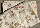 JULIAN CHARLES Cream Gold Green Red Embroidery Lined Curtains 46" W X 54" Long.