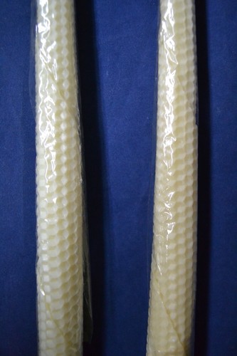 Juego de 2 candelabros blancos peine miel cónico vintage - Imagen 2 de 6
