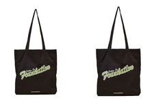 LOT OF 2 Cotton:On Foundation Recycled Tote Bag BLACK Reusable Grocery NEW