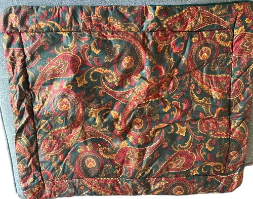 Croscill Derby Green Red Paislehy Standard Pillow Shams (Pair of 2) - Picture 2 of 5