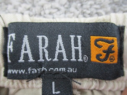 Farah Cotton Cargo Pants Large L30 Khaki Stone Cotton Elasticated Waist New - 第 7/18 張圖片