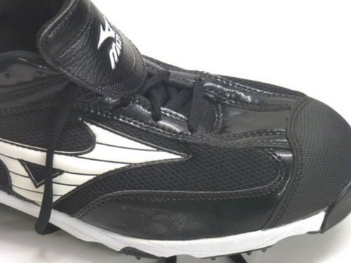 WMN'S MIZUNO 9 SPIKE SWIFT LOW METAL SOFTBALL CLEATS BLACK & WHITE SZ 5 (1R1) - Picture 3 of 6