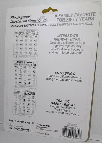 New 2012 Regal Travel Bingo Boards Set of 2 Cards Interstate Highway Bingo - Picture 3 of 6